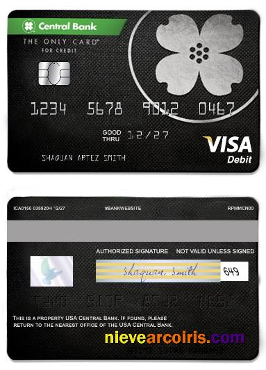 USA Central bank visa card
